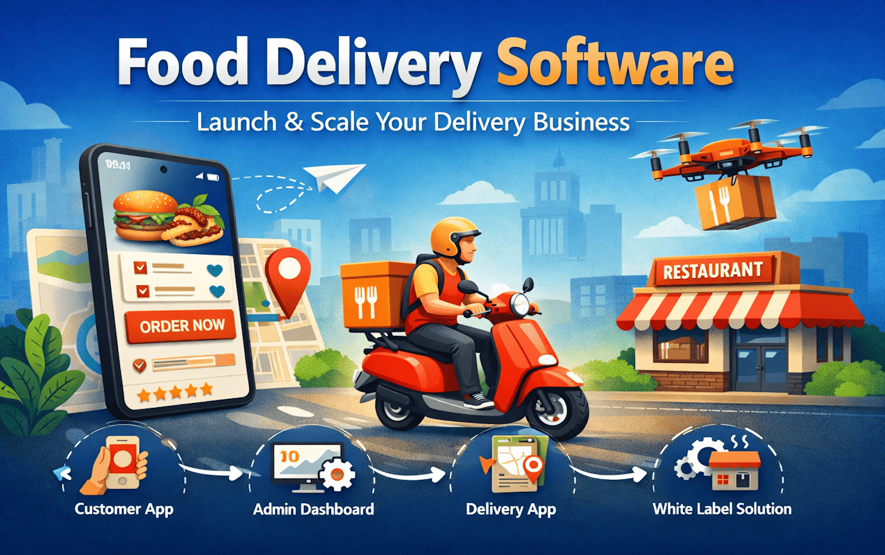 Food delivery software with customer app, delivery app and admin dashboard by Saaztro